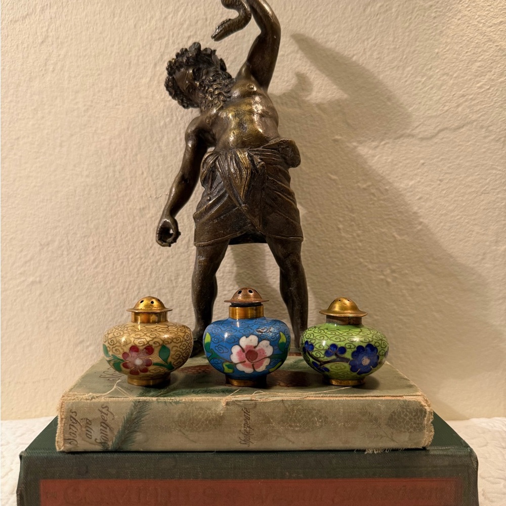 Set of Three Vintage Cloisonné Shakers